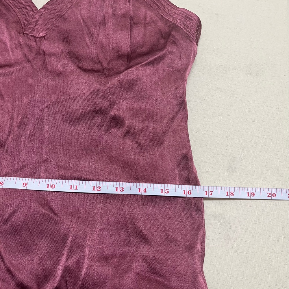 Anthropologie size 12 mauve satin cross back midi dress - Picture 6 of 15